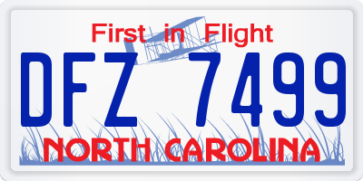 NC license plate DFZ7499