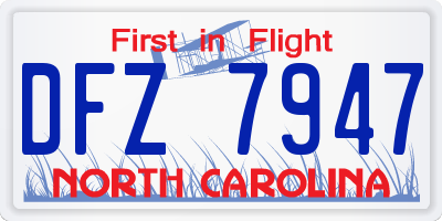 NC license plate DFZ7947