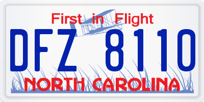 NC license plate DFZ8110