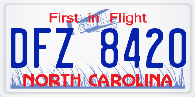 NC license plate DFZ8420