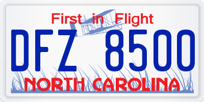 NC license plate DFZ8500