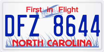 NC license plate DFZ8644