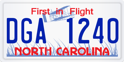 NC license plate DGA1240