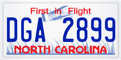 NC license plate DGA2899