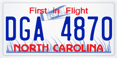 NC license plate DGA4870