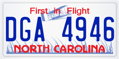 NC license plate DGA4946