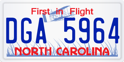 NC license plate DGA5964