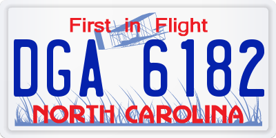 NC license plate DGA6182