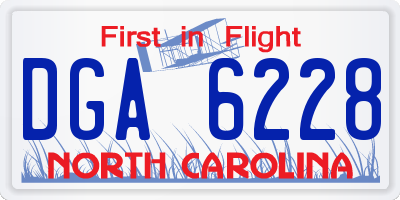 NC license plate DGA6228