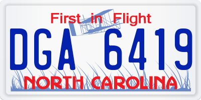 NC license plate DGA6419