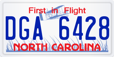 NC license plate DGA6428