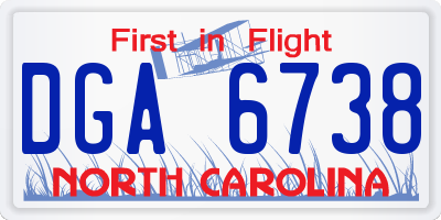 NC license plate DGA6738
