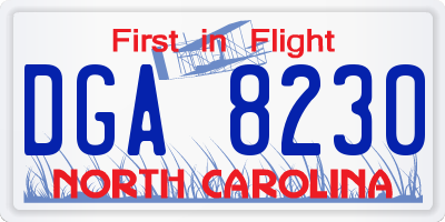 NC license plate DGA8230