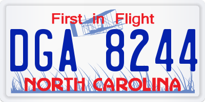 NC license plate DGA8244