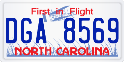 NC license plate DGA8569