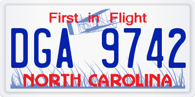 NC license plate DGA9742