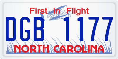 NC license plate DGB1177