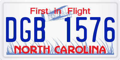 NC license plate DGB1576