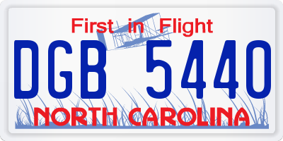 NC license plate DGB5440