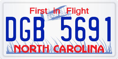 NC license plate DGB5691
