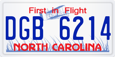 NC license plate DGB6214