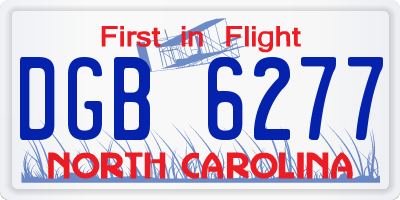 NC license plate DGB6277