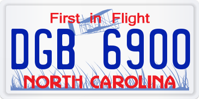 NC license plate DGB6900
