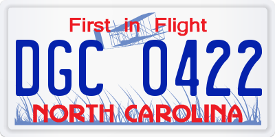 NC license plate DGC0422