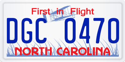 NC license plate DGC0470