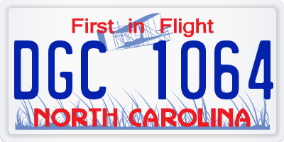 NC license plate DGC1064