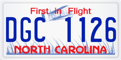 NC license plate DGC1126