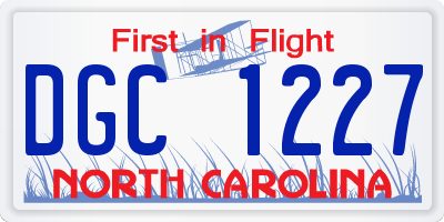 NC license plate DGC1227