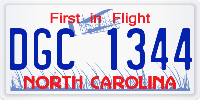 NC license plate DGC1344