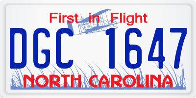 NC license plate DGC1647