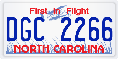 NC license plate DGC2266