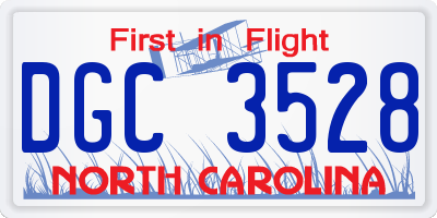 NC license plate DGC3528