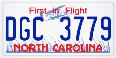 NC license plate DGC3779