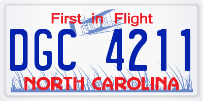 NC license plate DGC4211