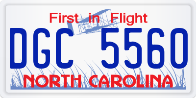 NC license plate DGC5560