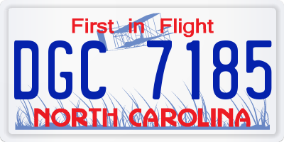 NC license plate DGC7185