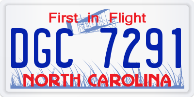NC license plate DGC7291