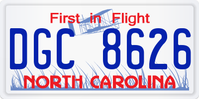 NC license plate DGC8626