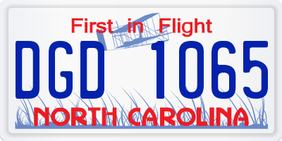 NC license plate DGD1065