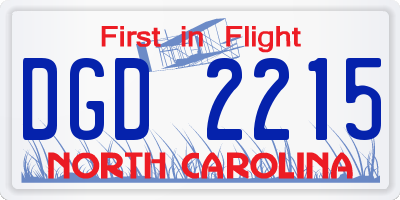 NC license plate DGD2215