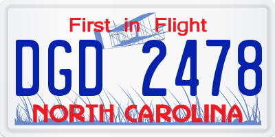 NC license plate DGD2478