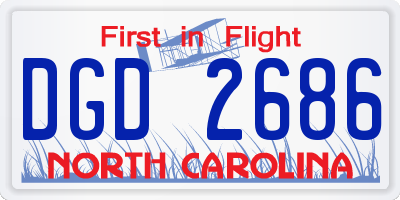 NC license plate DGD2686