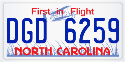 NC license plate DGD6259