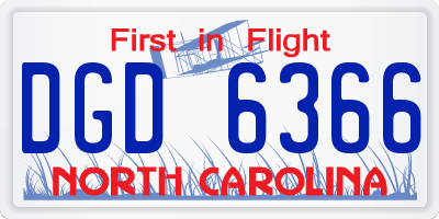NC license plate DGD6366