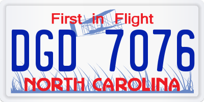 NC license plate DGD7076