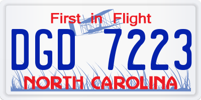 NC license plate DGD7223